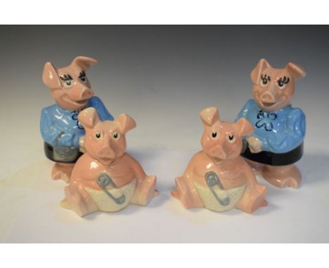 Four Wade ceramic Nat West piggy banks, 19cm high  
