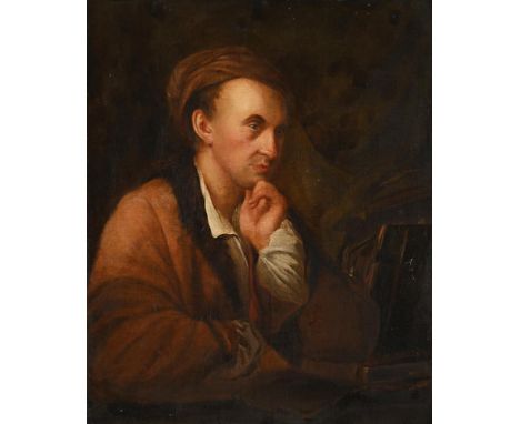 ENGLISH SCHOOL (18TH CENTURY) PORTRAIT OF A GENTLEMAN, TRADITIONALLY IDENTIFIED AS ALEXANDER POPE (1688 - 1744) Oil on canvas
