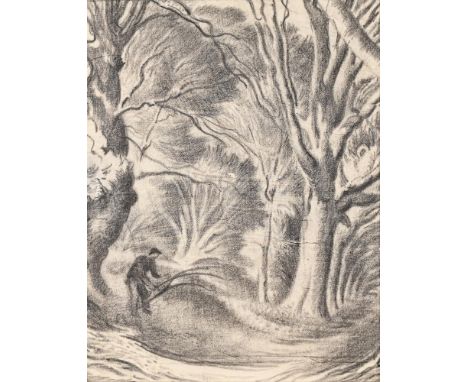 λ&nbspETHELBERT WHITE (BRITISH 1891-1972) FIGURE IN A WOODED LANDSCAPE  Pencil 18 x 14cm (7 x 5½ in.)  Provenance:  Hilary Ch