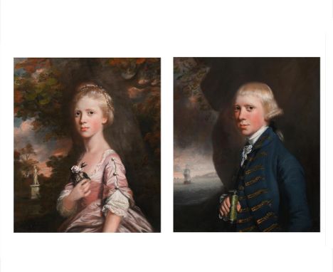 THOMAS BEACH (BRITISH 1737-1806) PORTRAIT OF EDWARD HELYAR, AGED EIGHTEEN; AND PORTRAIT OF BRIDGET, AGED THIRTEEN. TWO OF THE