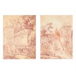 CIRCLE OF HUBERT ROBERT (FRENCH 1733-1808), A VIEW INSPIRED BY THE GARDENS OF THE VILLA D'ESTE