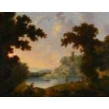 CIRCLE OF GEORGE BARRET (IRISH CIRCA 1728-1784), FISHING SCENE AT SUNSET