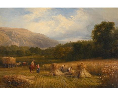 GEORGE VICAT COLE (BRITISH 1833-1893) THE HARVESTERS Oil on canvas Signed and dated '1881' (lower left) 43 x 64cm (16¾ x 25 i