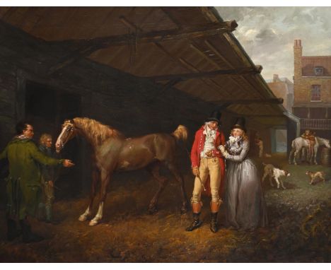 JAMES WARD (BRITISH 1759-1859) A LIVERY STABLE Oil on canvas 69 x 90cm (27 x 35¼ in.)  Provenance:  Sale, Sotheby's New York,