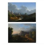 ITALIAN SCHOOL (18TH CENTURY), PEASANTS CROSSING A BRIDGE; TRAVELLERS RESTING (2)