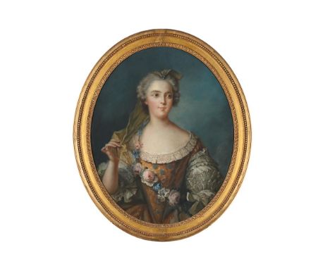 AFTER JEAN-MARC NATTIER PORTRAIT OF MADAME SOPHIE DE FRANCE Coloured chalk, oval 80 x 66cm (31¼ x 25 in.) A version of this p