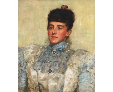 THE HON. JOHN COLLIER (BRITISH 1850-1934) PORTRAIT OF THE ARTIST'S SISTER, THE HON. ROSE COLLIER Oil on canvas Signed and dat