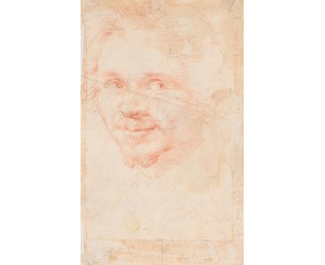 FLORENTINE SCHOOL (CIRCA 1600) PORTRAIT OF A SMILING MAN (RECTO); A WINGED FIGURE HOLDING TWO CHILDREN, DRAWN BY TWO HORSES (