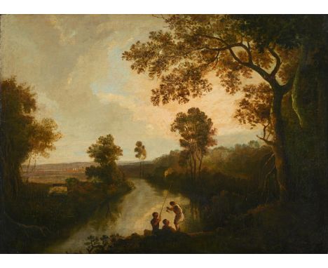 AFTER RICHARD WILSON VIEW ON THE RIVER DEE NEAR EATON HALL Oil on canvas 46.5 x 62.5cm (18¼ x 24½ in.)Provenance:William Ange