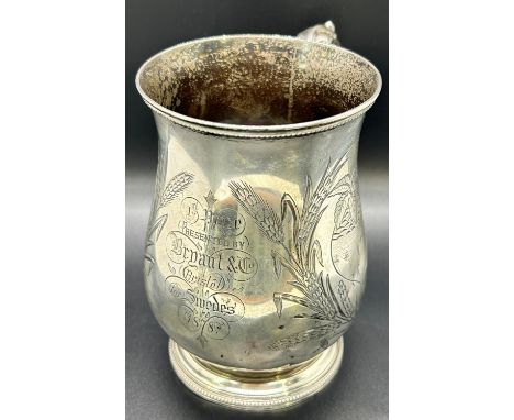 Agricultural interest; A Victorian silver presentation tankard awarded for 1st prize for Swede 1878, Bristol (see image for f