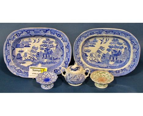 A large collection of miscellaneous ceramics to include Willow pattern platters, studio ware bowl, Losel ware bowl, Losel war