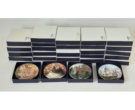 28 Royal Worcester Mini Plates including 16 from the Ivory Cats series, 6 from English Gardens series and 6 'Portraits of Bri