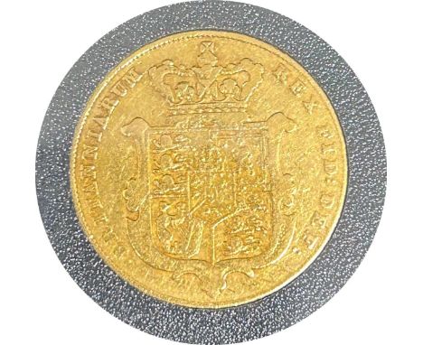 George IV gold sovereign, dated 1825, circulated, modified bare headed portrait, contained in a bespoke box 