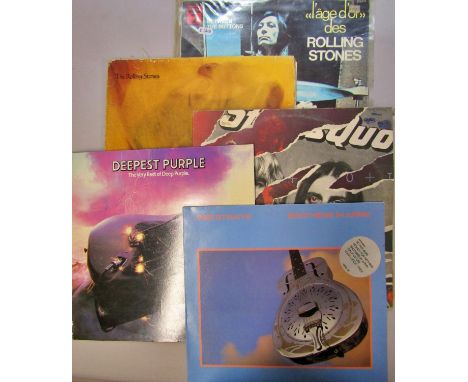 A collection of vinyl LP's including Joe Cocker, Status Quo, Joe Jackson, Deep Purple, Alice Cooper, Dire Straits, Rolling St