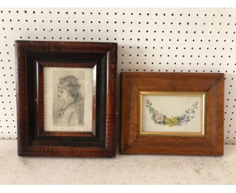 English School, 19th/20th century - two small drawings on paper: 'Somebody's Love', pencil sketch of a woman wearing a hat, s