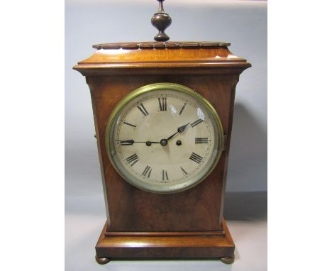 Early 19th century mahogany bracket clock, the case with canted corners, the eight day movement striking on a single bell, co