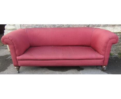 Late 19th century Chesterfield sofa of usual form with later upholstered finish, 200 cm wide 