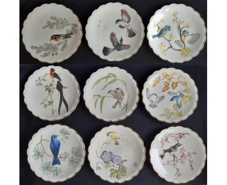 'The Birds of Dorothy Doughty' - 9 boxed limited edition dessert plates by Royal Worcester including Willow Warbler &amp; Cra