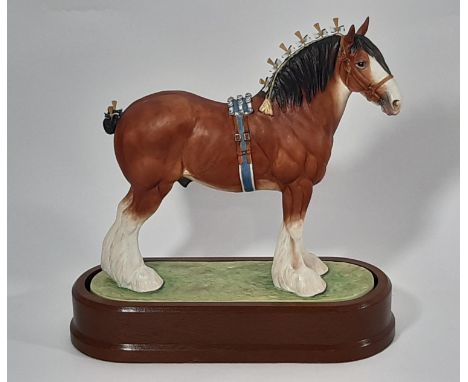 Royal Worcester Limited Edition model no 188 Clydesdale Stallion modelled by Doris Lindner 1976. Height 24.5cm excluding plin