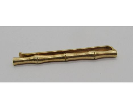 14k bamboo form tie clip stamped 'Tiffany &amp; Co.', 5.1g 