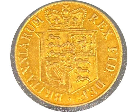 George III gold half sovereign dated 1817, circulated, Laureate Portrait of King George III by Benedetto Pistrucci, contained