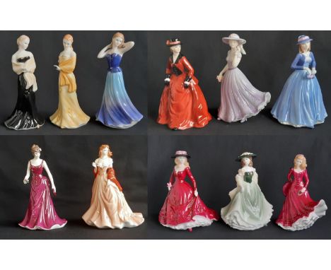 Ten Royal Worcester figurines from Les Petites range including Hannah, Jenny, Felicity, Anne, Emma, Rebecca, Lucy, Poppy, Kim