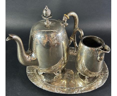 Leonard Silver plate Coffee and Tea pot, sugar bowl, milk jug