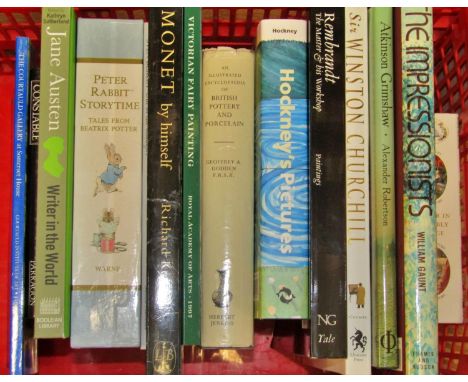 Books on Monet, Hockney, The Impressionists, etc, together with a few further books including Jane Austen, etc, 14 volumes 