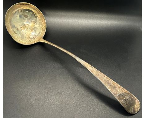 A George III silver ladle, Edinburgh 1809, maker William Auld, 34cm long, 5.5oz approx 