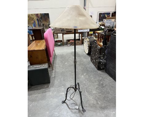 A contempory style metal lamp standard