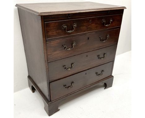 Small Georgian mahogany chest, single slide above four graduating drawers, shaped bracket supportsDimensions: Height:&nbsp;80