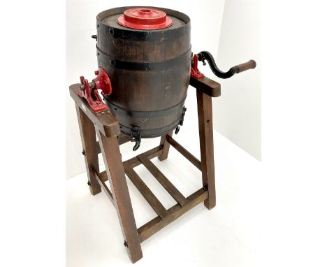 R A Lister &amp; Co LTD revolving metal and  wooden butter churn Dimensions: Height:&nbsp;110cm&nbsp; Length/Width:&nbsp;61cm