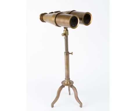 Binoculars, bronze, on adjustable stand