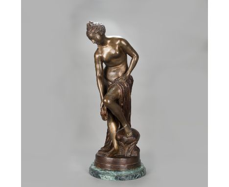 Etienne Allegrain (1644-1736)-follower, bathing Venus, bronze cast with original patina, inscribed on the reverse and foundry