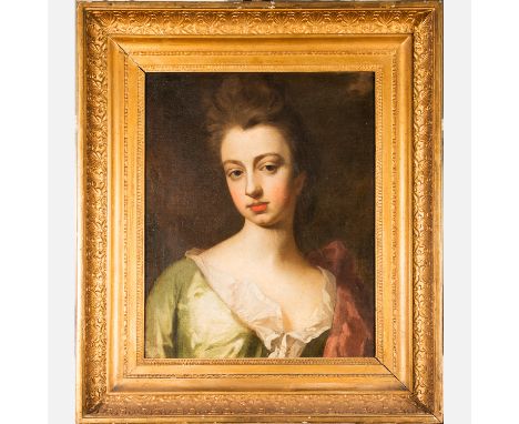English Artist 18th Century, portrait of a young girl, oil on canvas, franed, 53 x 42 cm