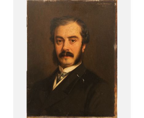 Alexandre Robert (1817-1890), male portrait, oil on wooden panel, signed and painted 1867, 54 x 42 cm