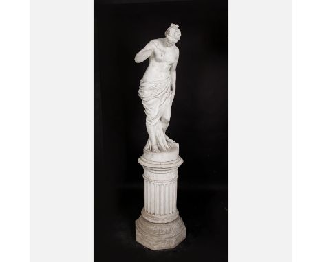 Eleanor Coade (1733-1821) - attributed, life size garden sculpture of a classical half nude Venus looking and turned to the s