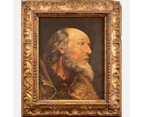 Peter Paul Rubens (1577-1640)-school , portrait of a bearded man, oil on canvas, framed, 45 x 37 cm