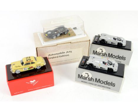 Four 1:43 scale model cars, comprising Automobile Arts Limited Edition Ferrari 750 Monza 1954, 16/25, Tron Kits P30 Oldsmobil