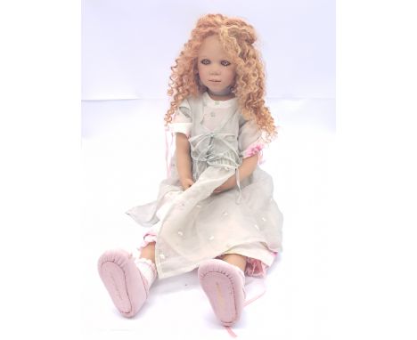 Annette Himstedt Krissi 2 vinyl artist designed doll, 2001, with leaflet, outer trade carton, slight discolouring to eyes, ot