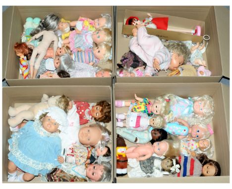 Collection of vintage vinyl dolls, includes: Galoob Baby Face Dee Dee; Furga crawling baby; Irwin Oopsie Daisy; Mattel; Famos