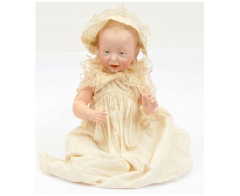 Kammer &amp; Reinhardt antique bisque character baby doll, German, c1909, impressed K * R 100 36, painted blue eyes, open/clo