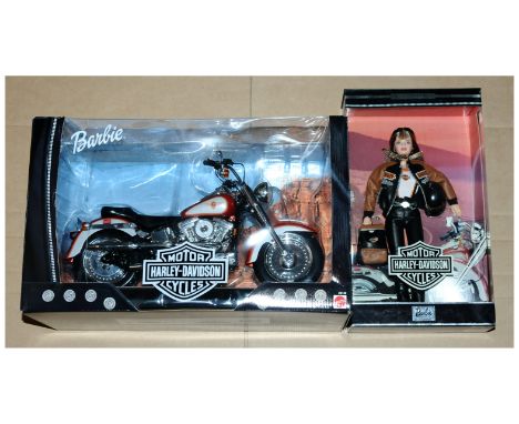 Mattel Barbie Harley-Davidson sets x 2 including: (1) Harley-Davidson Barbie doll, # 25637; (2) Harley-Davidson bike, # 26132