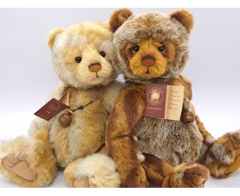 Charlie Bears pair: (1) Sonny, CB 141495, 2014-2015, LE 1000, designed by Isabelle Lee - Secret Collection, cream / golden / 