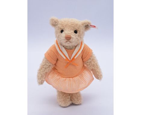 Steiff Edith teddy bear, white tag 034145, LE 1500, 2015, light apricot alpaca, swing label, certificate (slight mark on enve