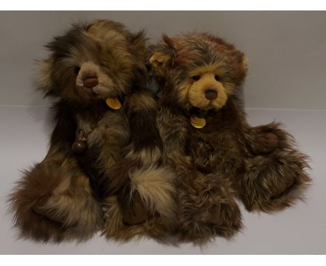 Charlie Bears pair of plush teddy bears: (1) Charlie Bears Jigsaw teddy bear, CB 131357, 2013-2015, LE 2400, designed by Isab