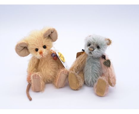 Pair of Charlie Bears Minimo: (1) Whiskers, 2013, LE 451/2000, blonde mohair with pale pink backing, with swing label certifi