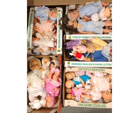 Collection of vintage vinyl, plastic, soft bodied and other dolls including: Palitoy, Famosa, Palitoy Tiny Tears &amp; Teeny 
