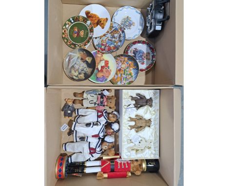Collection of teddy bear related items and novelties: Three Kings Christmas Teddy Parade wooden figure, with swing label, 24"