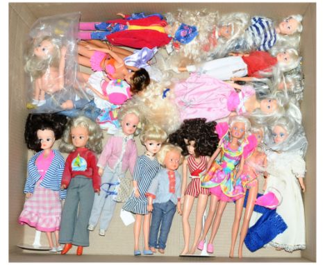 Pedigree and Hasbro Sindy, collection of vintage dolls, includes Sindy, Patch, etc; Fair to Excellent; (qty).&nbsp;